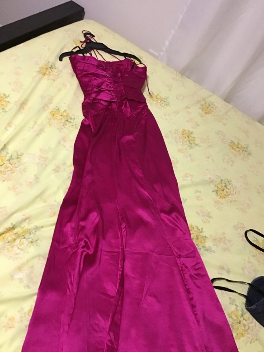 David Meister Bright Fuchsia Strapless Evening Dress